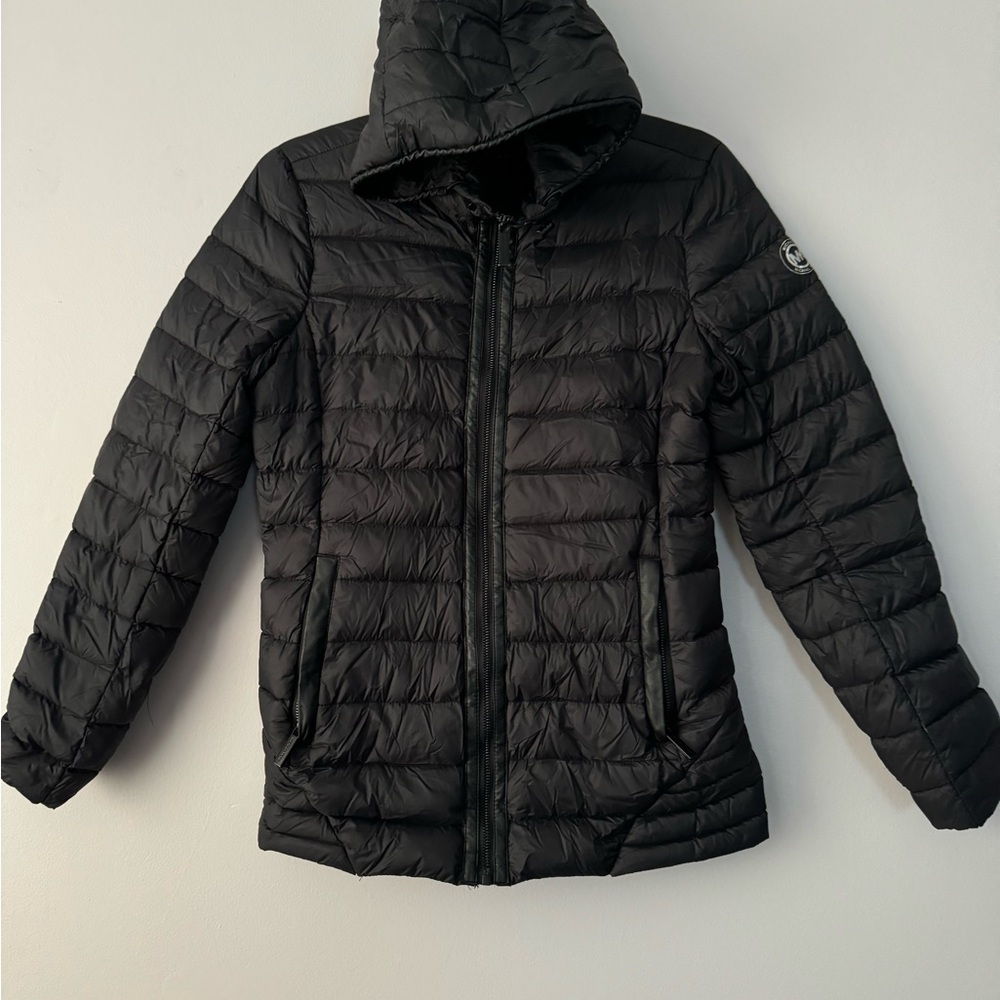 Black Hooded Puffer Jacket